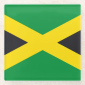 Jamaikanische Flagge Glasuntersetzer (Vorderseite)