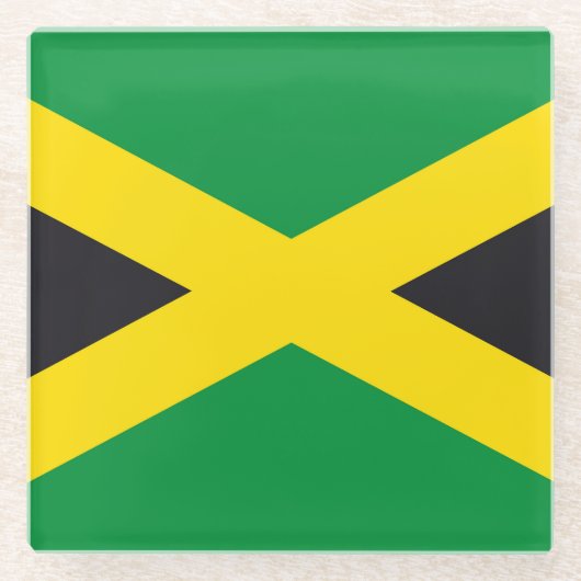 Jamaikanische Flagge Glasuntersetzer (Vorderseite)