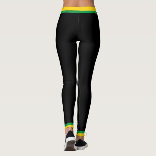 Jamaikanische Flagge Green Gold & Black Jamaica Sp Leggings (Rückseite)