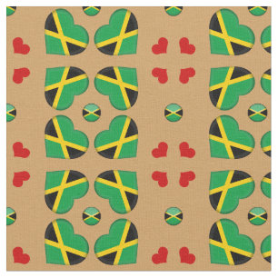 Jamaikanische Flagge & Jamaika Herz / Modefabrik Stoff