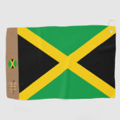 Jamaikanische Flagge & Jamaika, mit Monogramm Spor Golfhandtuch (Horizontal)
