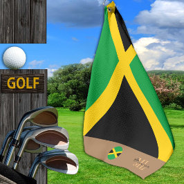 Jamaikanische Flagge & Jamaika, mit Monogramm Spor Golfhandtuch