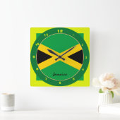 jamaikanische Flagge & jamaikanische trendige Mode Quadratische Wanduhr (Zuhause)