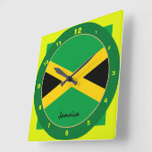 jamaikanische Flagge & jamaikanische trendige Mode Quadratische Wanduhr (Winkel)