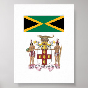 Jamaikanische Flagge & kulturelle Symbole Stolz  Poster