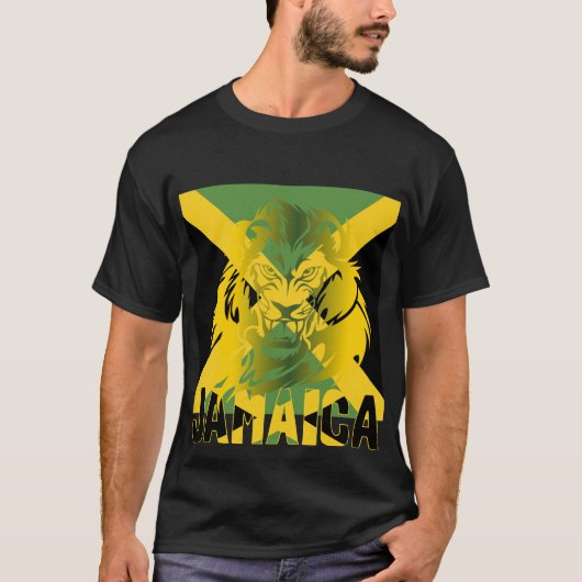 Jamaikanische Flagge Löwe von Juda One Liebe T - S T-Shirt (Vorderseite)