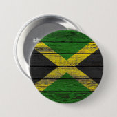 Jamaikanische Flagge mit rauem hölzernem Button (Vorne & Hinten)