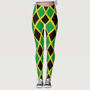 Jamaikanische Flagge mit Ziegeln gedeckt Leggings