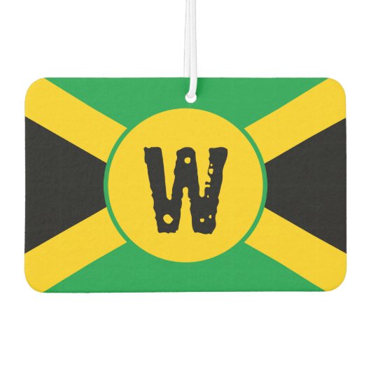 Jamaikanische Flagge Monogram Air Freshener Autolufterfrischer (Vorderseite)