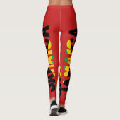 Jamaikanische Flagge Rote Leggings (Rückseite)