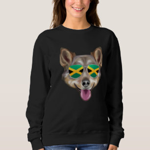 Jamaikanische Flagge Schwedischer Vallhund Hund Ja Sweatshirt