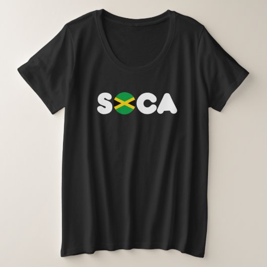 Jamaikanische Flagge Soca Große Größe T-Shirt (Design vorne)