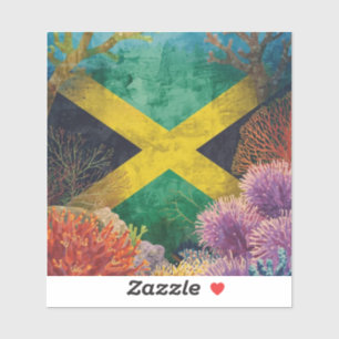 Jamaikanische Flagge unter Wasser Aufkleber