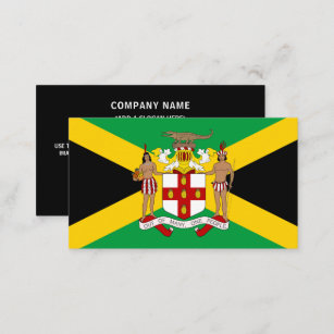 jamaikanische Flagge & Wappen, Flagge Jamaikas Visitenkarte