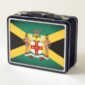 jamaikanische Flagge/Wappen Metall Brotdose (Rückseite)