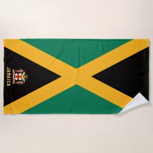 Jamaikanische Flagge/ Wappen Strandtuch