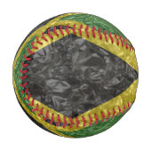 jamaikanische Flagge - zerknittert Baseball (Vorderseite Links)
