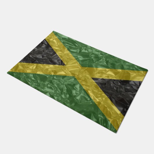 jamaikanische Flagge - zerknittert Fußmatte (Schrägansicht)