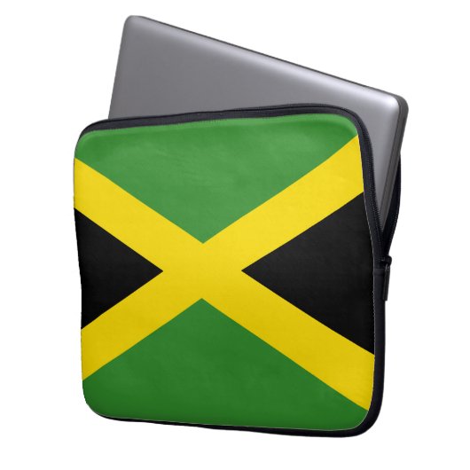 Jamaikanische Flaggen-Laptop-Hülse Laptopschutzhülle (Vorderseite Links)