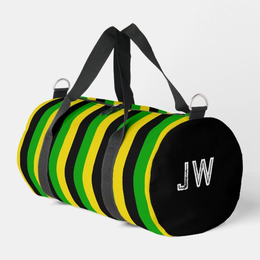 Jamaikanische Flaggenfarben Gemustert gestrichen Duffle Bag (Linke Seite)