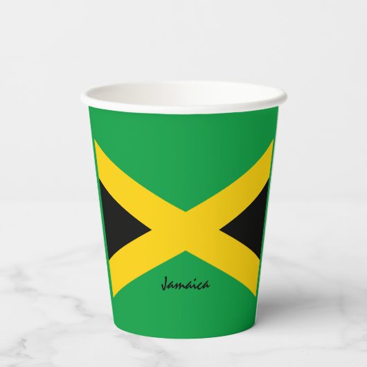 Jamaikanische Flaggenpapiertassen und Jamaika-Part Pappbecher (Rückseite)