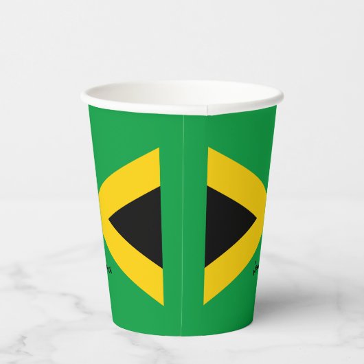 Jamaikanische Flaggenpapiertassen und Jamaika-Part Pappbecher (Rechts)