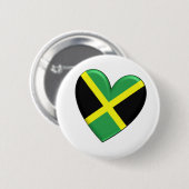 Jamaikanische Herz-Flagge Button (Vorne & Hinten)