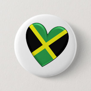 Jamaikanische Herz-Flagge Button