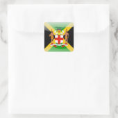 Jamaikanische Hochglanzflagge Quadratischer Aufkleber (Tasche)