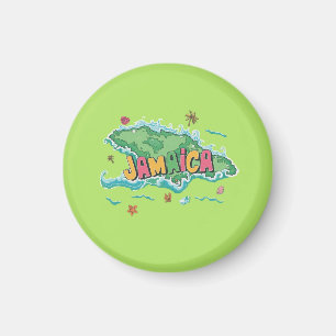 Jamaikanische Insel Wasserfarbenkarte Magnet