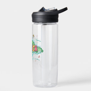 Jamaikanische Insel Wasserfarbenkarte Trinkflasche
