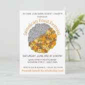 jamaikanische Karibik Cuisine Food Curry Hühnerric Einladung (Stehend Vorderseite)