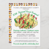 Jamaikanische Karibik Food Festival Ak & Saltfish Einladung (Vorne/Hinten)