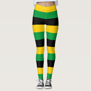 Jamaikanische Nationalflagge Farben horizontal ges Leggings