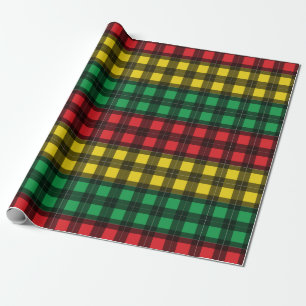 Jamaikanische Rasta-Flaggenfarben Karomuster Geschenkpapier