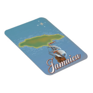 Jamaikanische Reiselandkarte Magnet