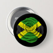 Jamaikanische Rosen-Flagge auf Schwarzem Button (Vorne & Hinten)