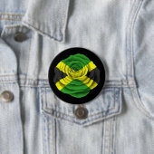 Jamaikanische Rosen-Flagge auf Schwarzem Button (Beispiel)