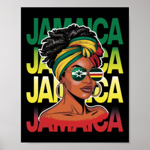 Jamaikanische schwarze Frau Melanin Mädchen Afro-H Poster