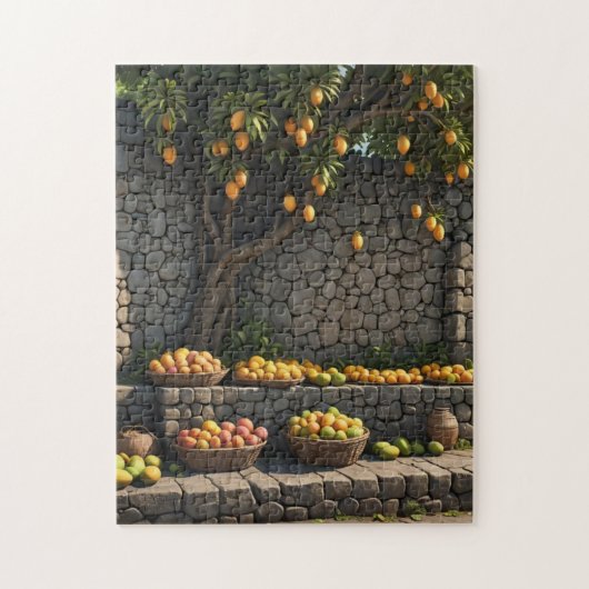 jamaikanische Straße Mango-Stand Puzzle (Vertikal)