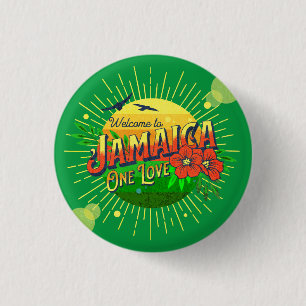 Jamaikanische Touristen Willkommen Pin Button