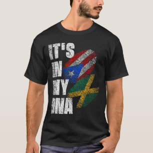 Jamaikanische und puerto-ricanische Flagge DNA-Erb T-Shirt