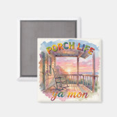 Jamaikanische Veranda-Leben Magnet (Vorderseite/Rückseite)