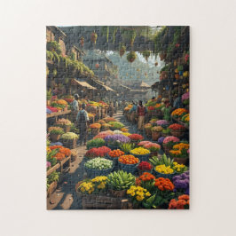 jamaikanischer Blume Markt außerhalb farbenfrohen Puzzle