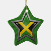 Jamaikanischer Flaggen-Stern mit Strahlen des Keramik Ornament (Rechts)