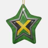 Jamaikanischer Flaggen-Stern mit Strahlen des Keramik Ornament (Links)