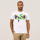 Jamaikanischer Flaggen-T - Shirt des Bolzen-9,58 (Vorne ganz)