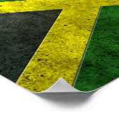 Jamaikanischer Flaggengealterter Stahleffekt Poster (Ecke)