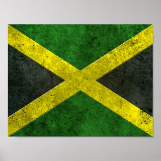 Jamaikanischer Flaggengealterter Stahleffekt Poster