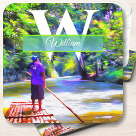 Jamaikanischer Fluss Raft Ride J001 Getränkeuntersetzer